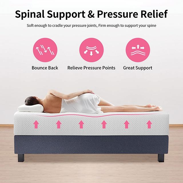 Forsythia 12" Twin Green Tea Gel Memory Foam - Joseph's Furniture (East Orange, NJ)