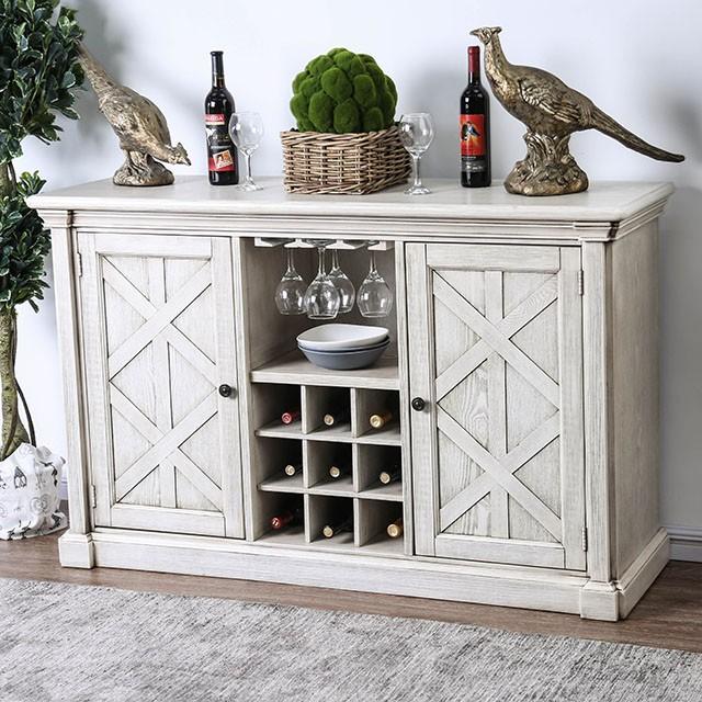 Georgia Antique White/Gray Server - Joseph's Furniture (East Orange, NJ)