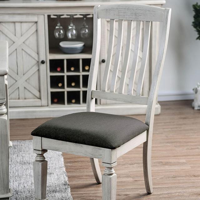 Georgia Antique White/Gray Side Chair (2/CTN) - Joseph's Furniture (East Orange, NJ)