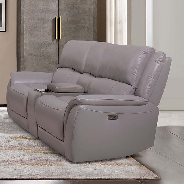 GORGIUS Power Loveseat, Light Gray - Joseph's Furniture (East Orange, NJ)