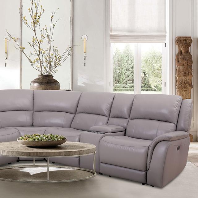 GORGIUS Power Sectional, Light Gray - Joseph's Furniture (East Orange, NJ)