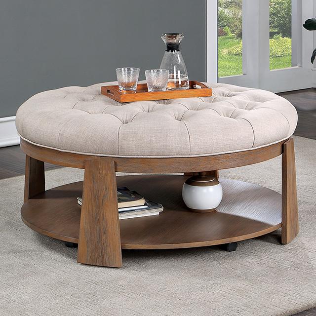 GUIS Round Coffee Table, Beige - Joseph's Furniture (East Orange, NJ)