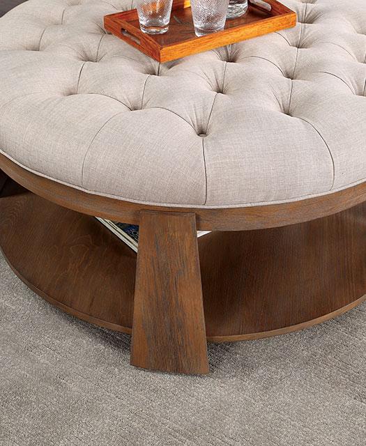 GUIS Round Coffee Table, Beige - Joseph's Furniture (East Orange, NJ)