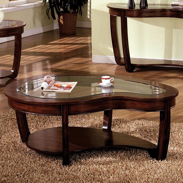 Crystal Falls Dark Cherry Coffee Table - Joseph's Furniture (East Orange, NJ)