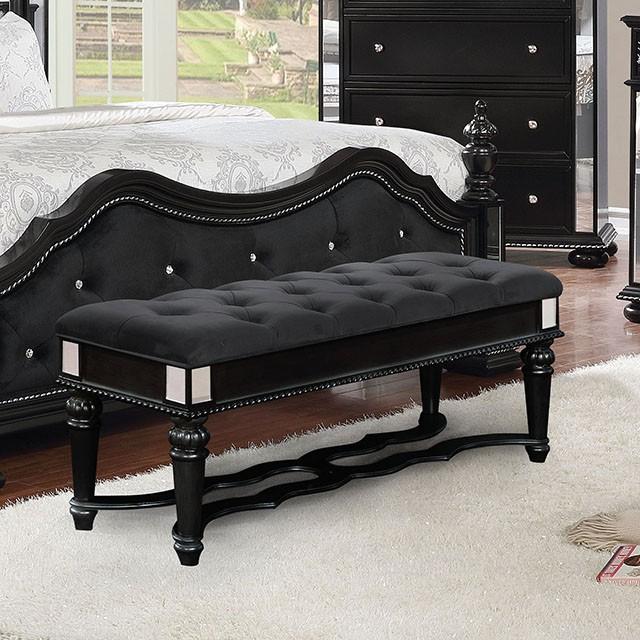 Azha Black Bench - Joseph's Furniture (East Orange, NJ)