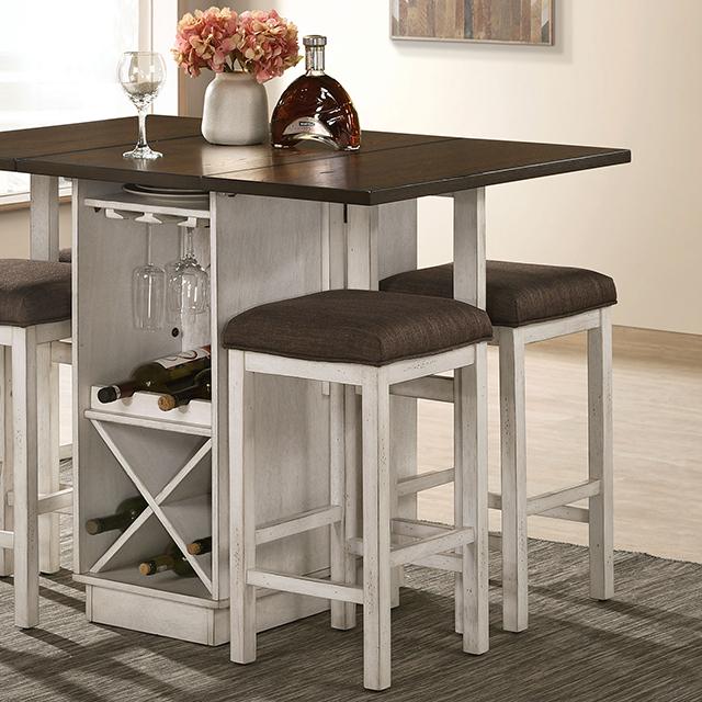 BINGHAM Counter Ht. Table w/ 2 x 15" Leaves - Joseph's Furniture (East Orange, NJ)