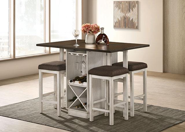 BINGHAM Counter Ht. Table w/ 2 x 15" Leaves - Joseph's Furniture (East Orange, NJ)