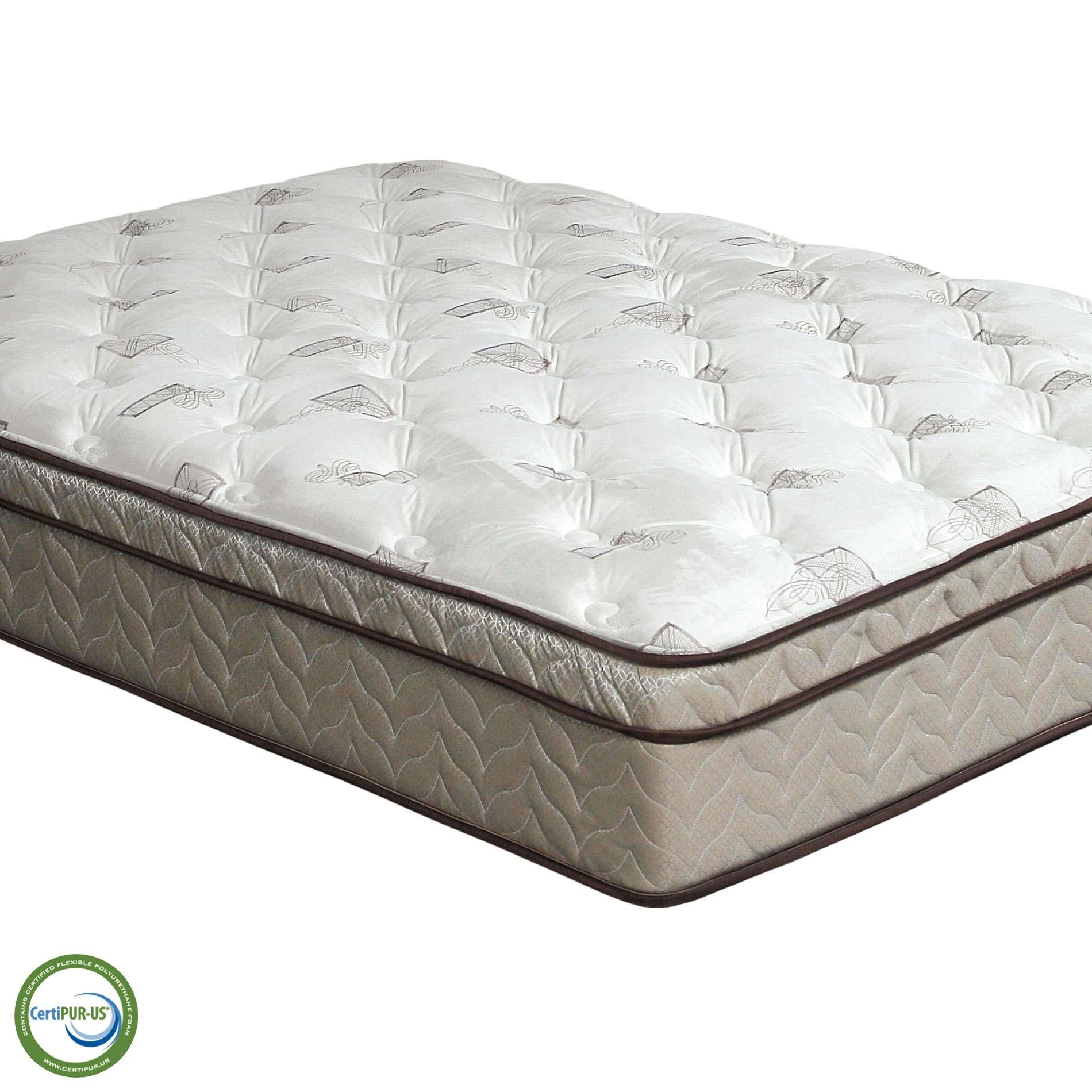 Lilium White/Brown 13" Euro Pillow Top Mattress, Twin