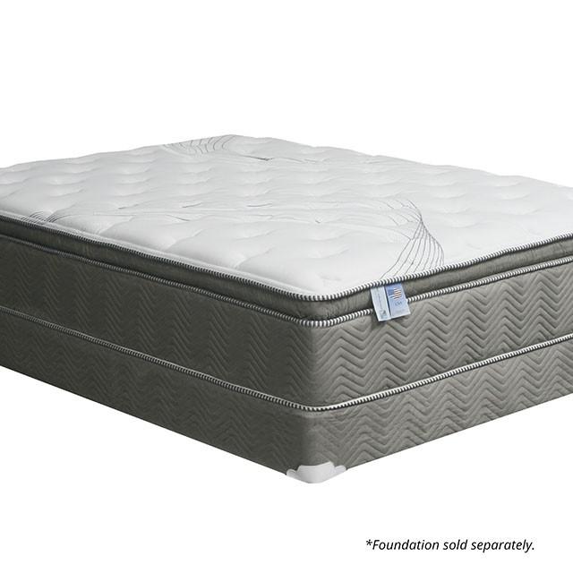 STORMIN White/Gray 13" Euro Pillow Top Mattress, Full - Joseph's Furniture (East Orange, NJ)