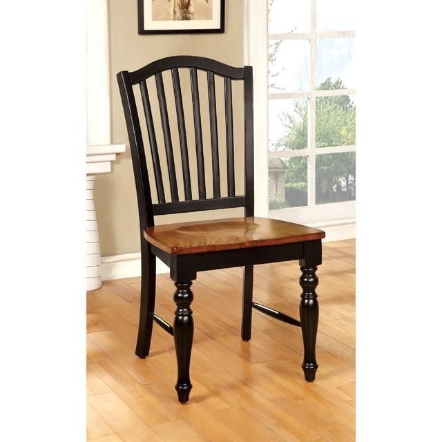 MAYVILLE Black/Antique Oak Side Chair (2/CTN) - Joseph's Furniture (East Orange, NJ)