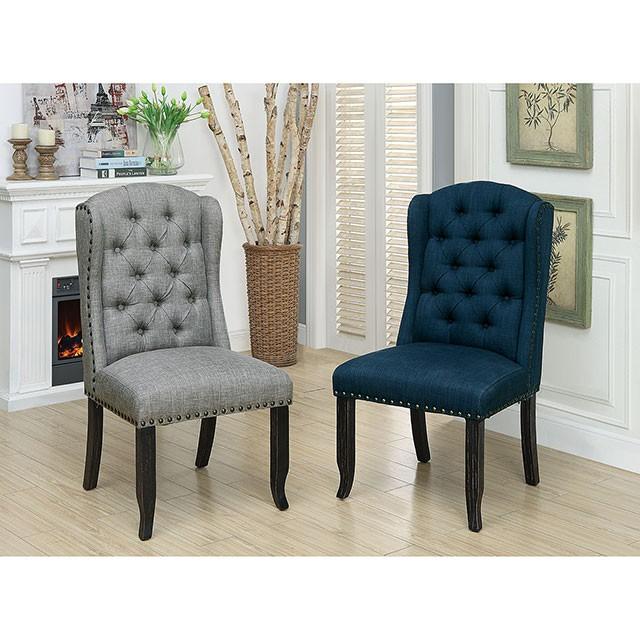 SANIA Antique Black Wingback Chair (2/CTN) - Joseph's Furniture (East Orange, NJ)