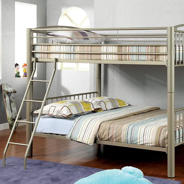 Lovia Metallic Gold Full/Full Bunk Bed - Joseph's Furniture (East Orange, NJ)