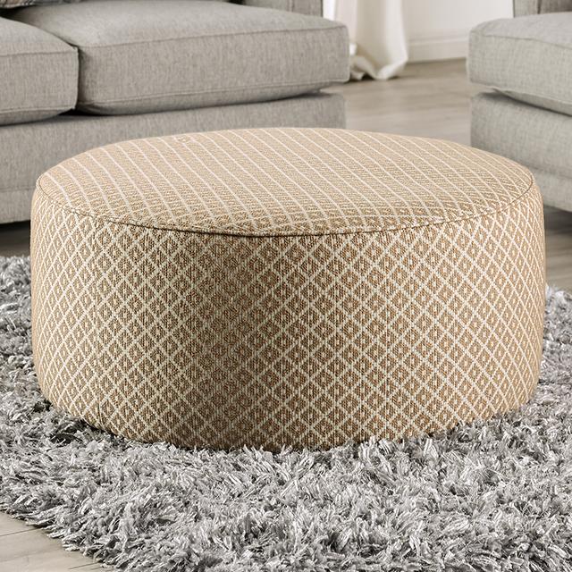 STEPHNEY Ottoman, Gray/Gold - Joseph's Furniture (East Orange, NJ)