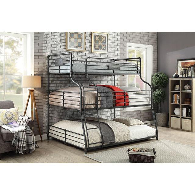 Olga III Sand Black Twin/Full/Queen Bunk Bed - Joseph's Furniture (East Orange, NJ)
