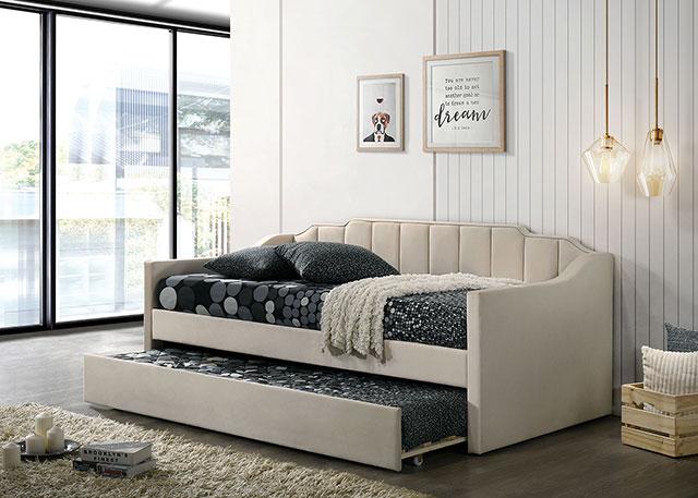 KOSMO Twin Daybed, Beige - Joseph's Furniture (East Orange, NJ)