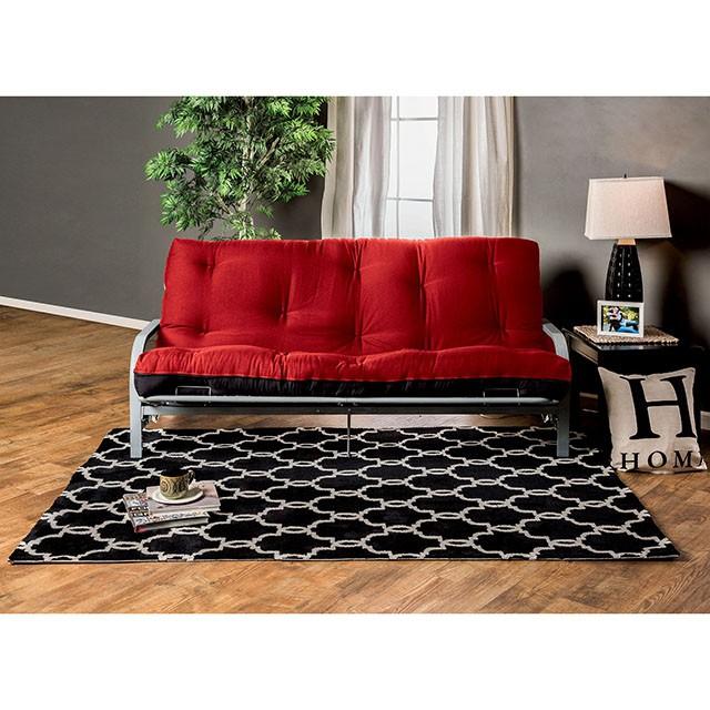 KNOX Red 8" Red/Black Futon Mattress w/ Inner Spring - Joseph's Furniture (East Orange, NJ)