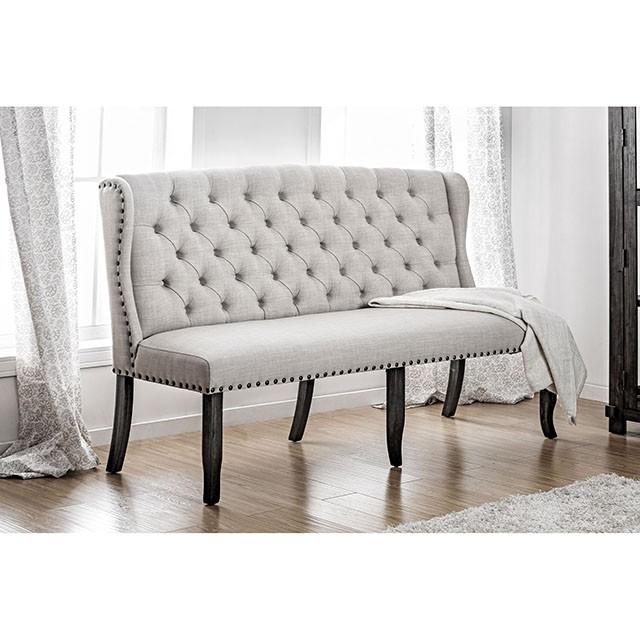 SANIA 3-Seater Loveseat Bench, Ivory - Joseph's Furniture (East Orange, NJ)