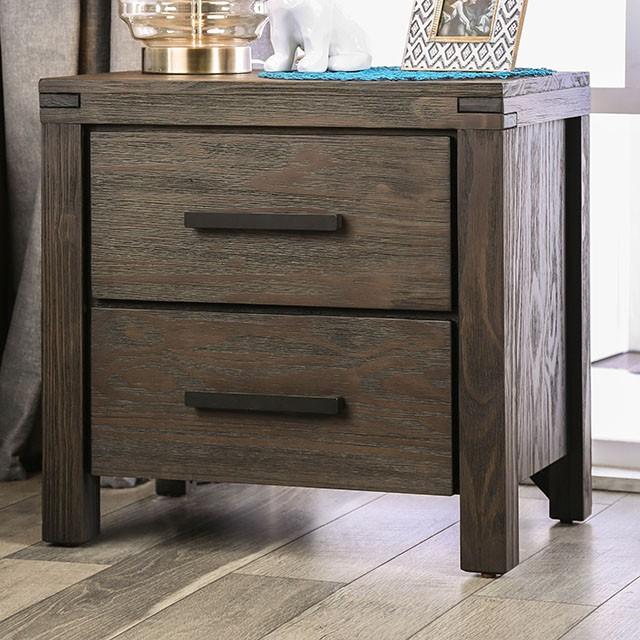 Rexburg Wire-Brushed Rustic Brown Night Stand - Joseph's Furniture (East Orange, NJ)