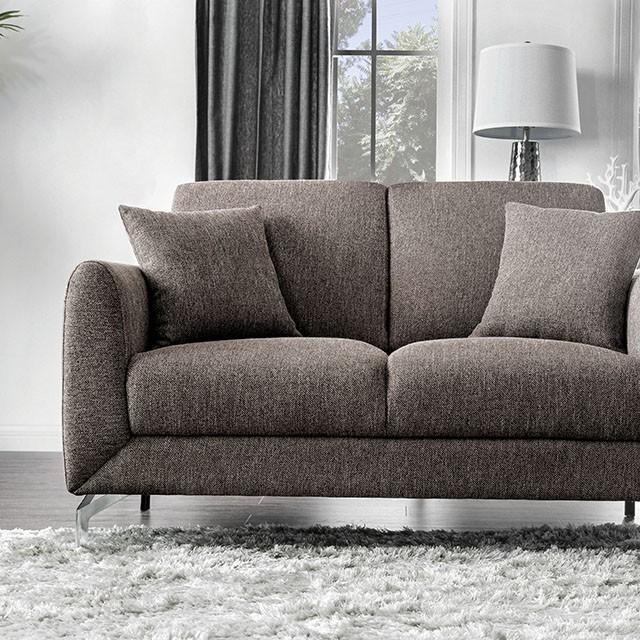 LAURITZ Loveseat, Brown - Joseph's Furniture (East Orange, NJ)