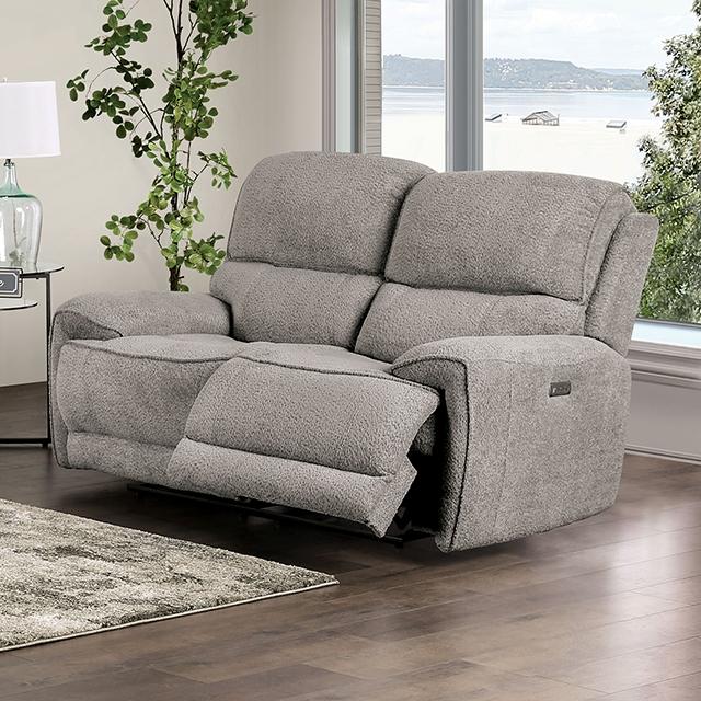 MORCOTE Power Loveseat, Light Gray - Joseph's Furniture (East Orange, NJ)