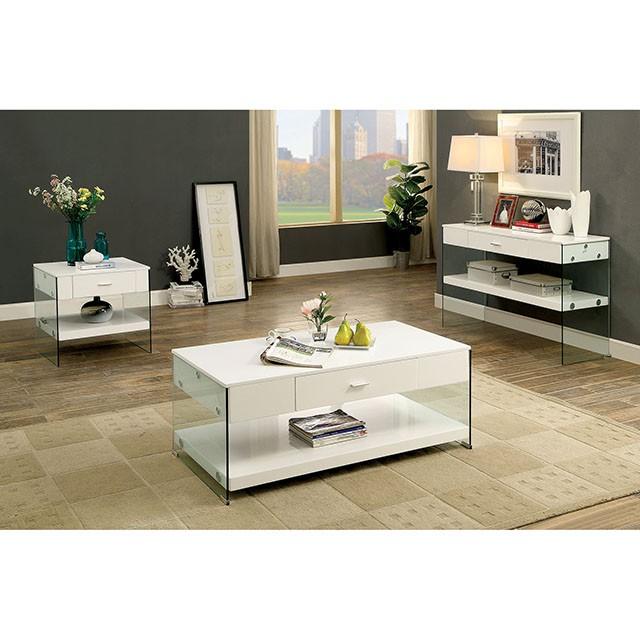 Raya White Coffee Table, White - Joseph's Furniture (East Orange, NJ)