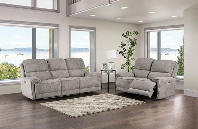 MORCOTE Power Loveseat, Light Gray - Joseph's Furniture (East Orange, NJ)