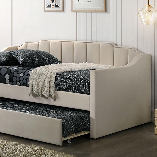 KOSMO Twin Daybed, Beige - Joseph's Furniture (East Orange, NJ)