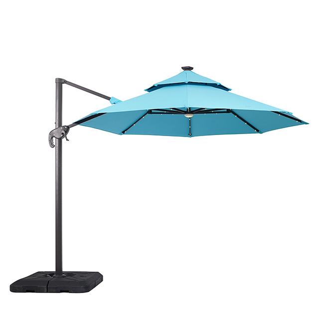 Nuti 10 Ft Round Umbrella w/ LED Light + 37" Large Base - Joseph's Furniture (East Orange, NJ)