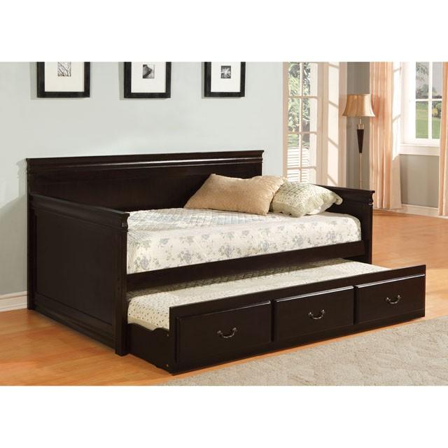SAHARA Espresso Daybed w/ Twin Trundle, Espresso - Joseph's Furniture (East Orange, NJ)