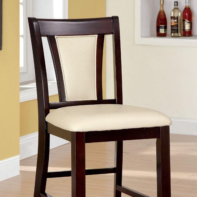 BRENT II Dark Cherry/Ivory Counter Ht. Chair (2/CTN) - Joseph's Furniture (East Orange, NJ)
