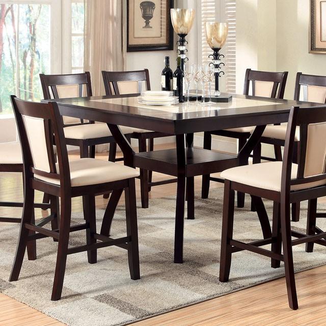 BRENT II Dark Cherry/Ivory Counter Ht. Table w/ Insert - Joseph's Furniture (East Orange, NJ)