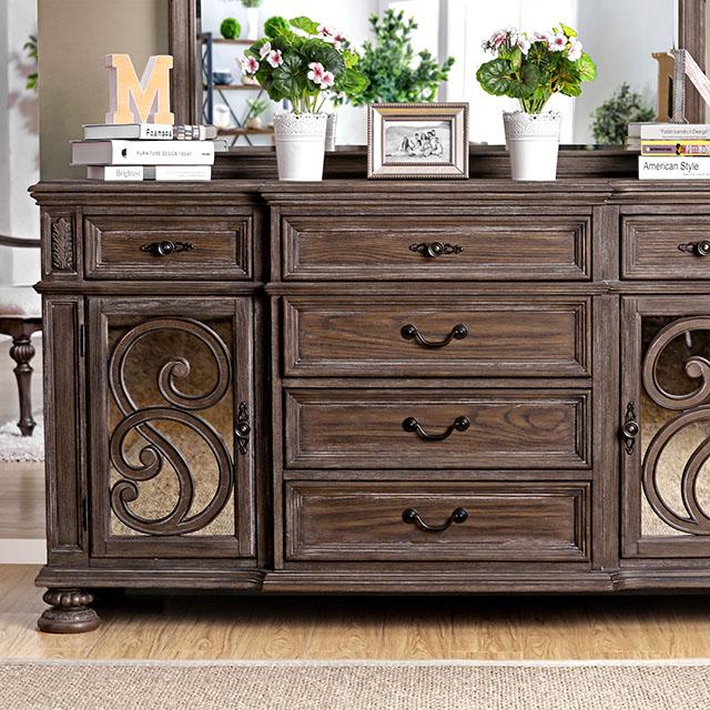 ARCADIA Rustic Natural Tone Server - Joseph's Furniture (East Orange, NJ)
