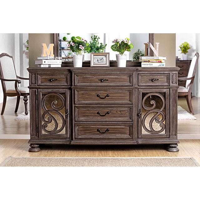 ARCADIA Rustic Natural Tone Server - Joseph's Furniture (East Orange, NJ)