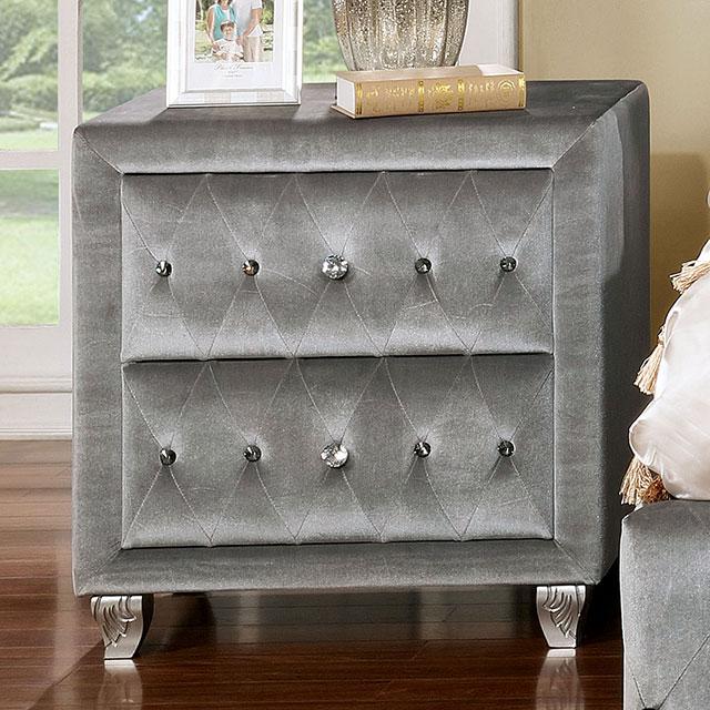 Alzir Gray Night Stand - Joseph's Furniture (East Orange, NJ)