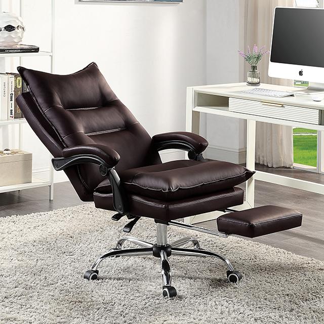 PERCE Office Chair, Brown - Joseph's Furniture (East Orange, NJ)