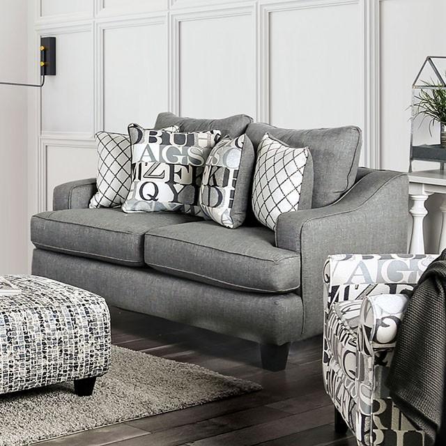 Verne Bluish Gray Love Seat - Joseph's Furniture (East Orange, NJ)