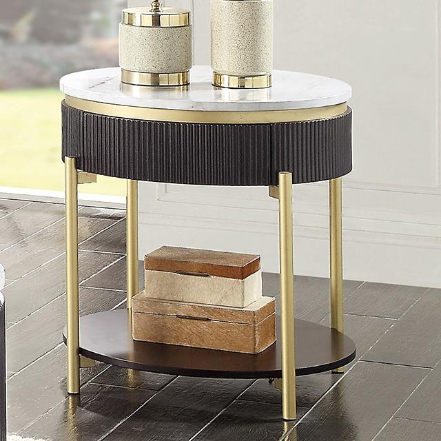 KOBLENZ End Table, Dark Walnut - Joseph's Furniture (East Orange, NJ)