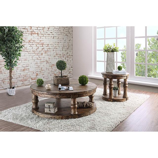 Mika Antique Oak End Table - Joseph's Furniture (East Orange, NJ)