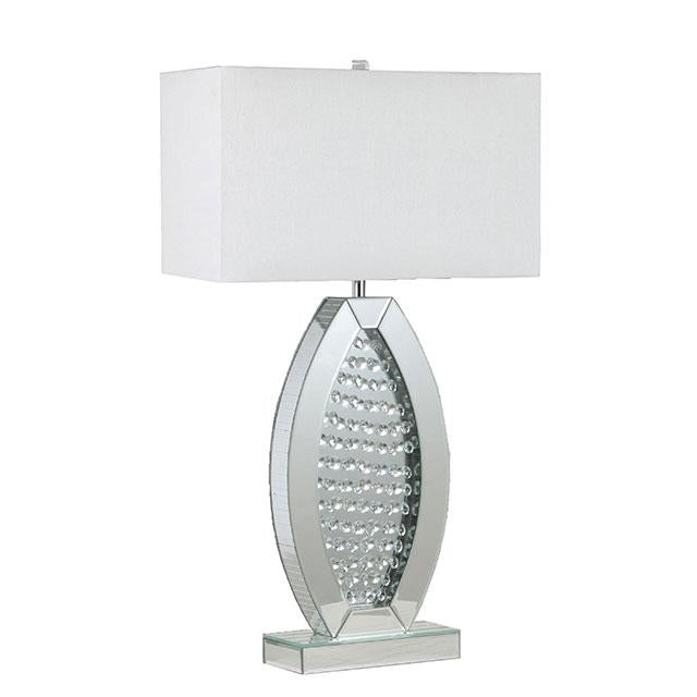 MYDA Table Lamp, Silver/White - Joseph's Furniture (East Orange, NJ)