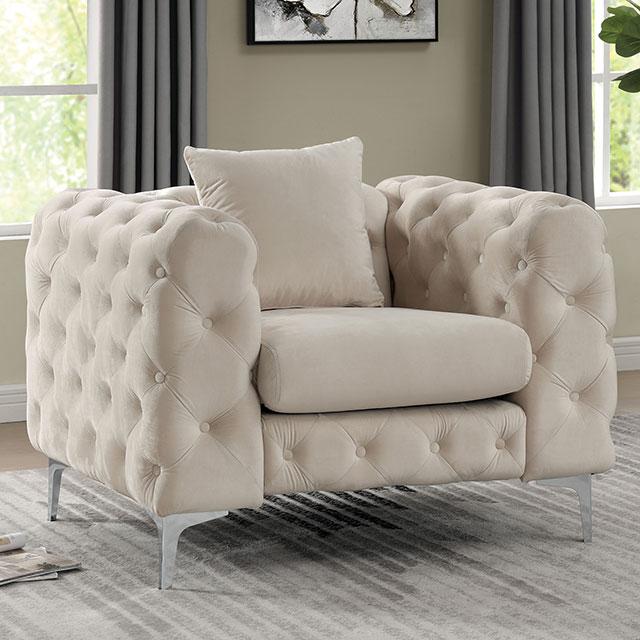 SAPPHIRA Chair, Beige - Joseph's Furniture (East Orange, NJ)