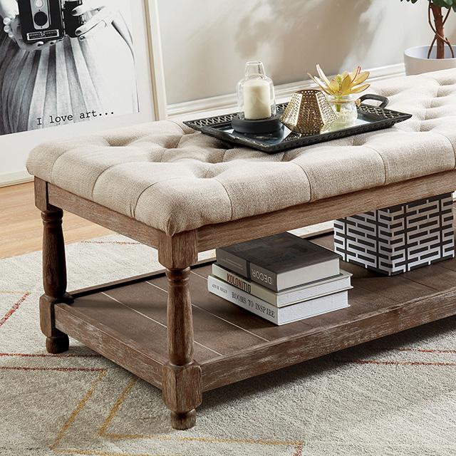 Tanya Beige Bench - Joseph's Furniture (East Orange, NJ)