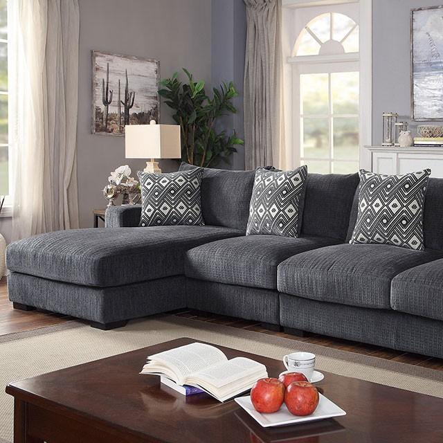Kaylee Gray Large L-Shaped Sectional - Joseph's Furniture (East Orange, NJ)