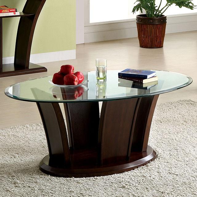 MANHATTAN IV Brown Cherry Coffee Table, Brown Cherry - Joseph's Furniture (East Orange, NJ)