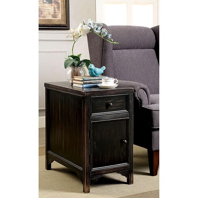 MEADOW Antique Black Side Table - Joseph's Furniture (East Orange, NJ)