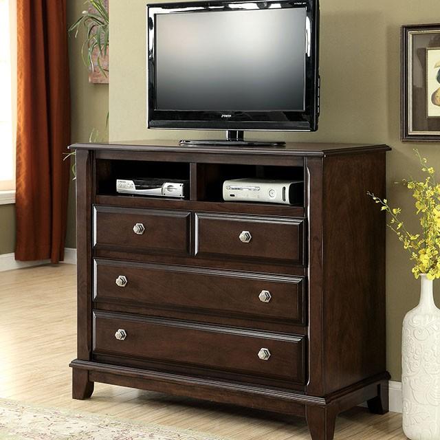 Litchville Brown Cherry Media Chest - Joseph's Furniture (East Orange, NJ)