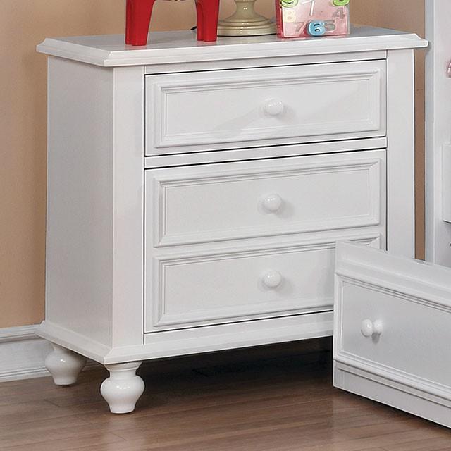 OLIVIA White Night Stand - Joseph's Furniture (East Orange, NJ)