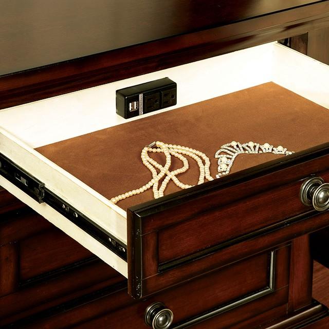 NORTHVILLE Dark Cherry Night Stand - Joseph's Furniture (East Orange, NJ)