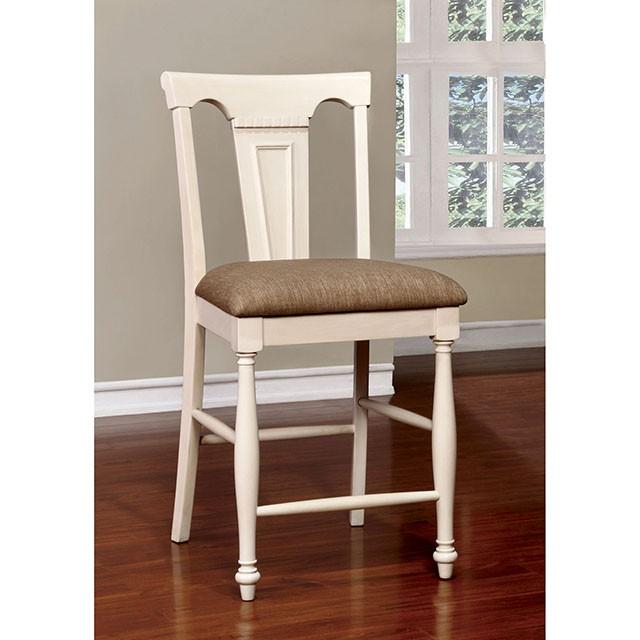 SABRINA Off White/Cherry Ctr.Ht. Chair, Cherry & White (2/CTN) - Joseph's Furniture (East Orange, NJ)