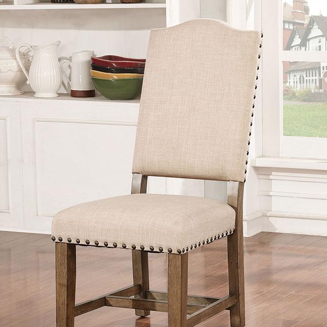 Julia Light Oak/Ivory Side Chair (2/CTN) - Joseph's Furniture (East Orange, NJ)