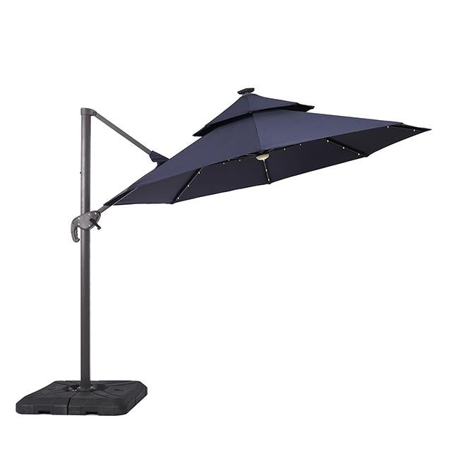 Nuti 10 Ft Round Umbrella w/ LED Light + 37" Large Base - Joseph's Furniture (East Orange, NJ)